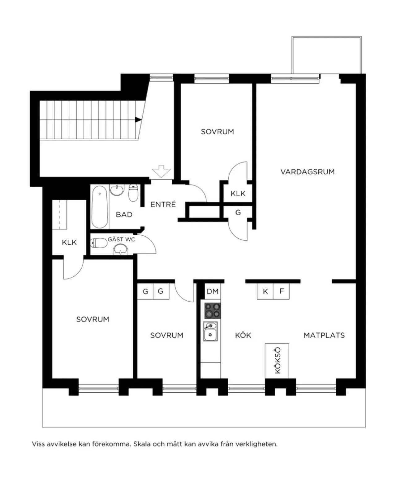 Floor plan for Flemminggatan 12