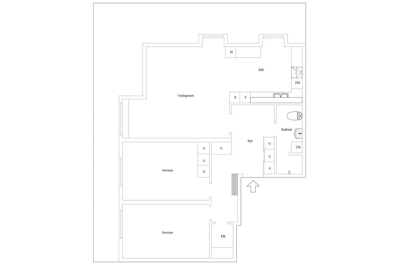 Planritning för Bellevuevägen 24