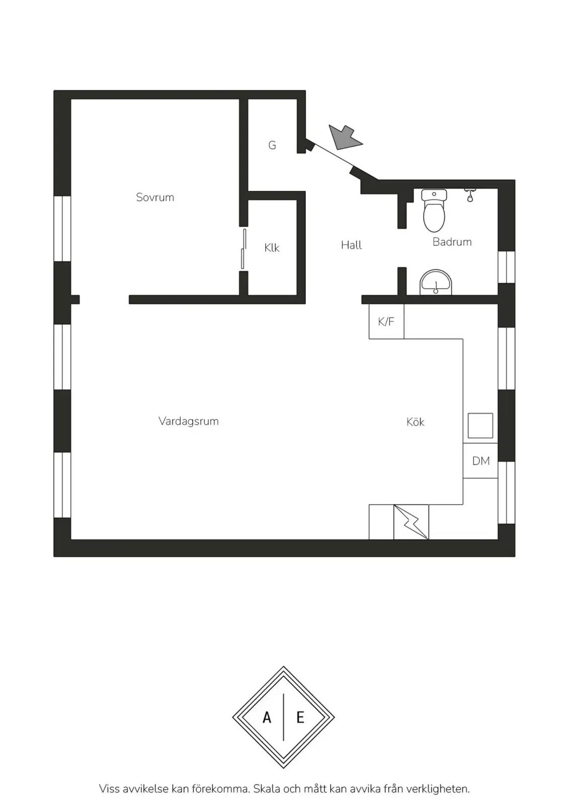 Floor plan for Krångedevägen 21