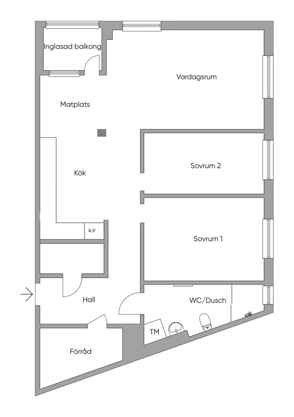 Floor plan for Teleskopgatan 18