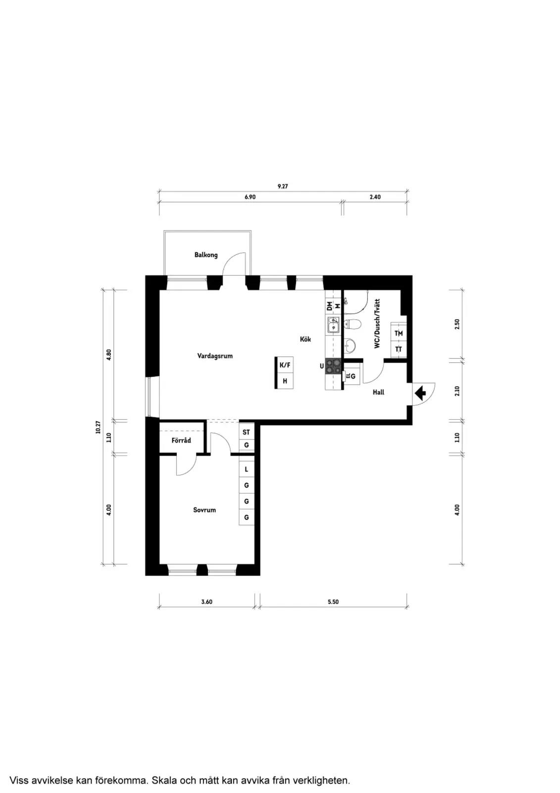 Floor plan for Ingeborg Hammarskjölds gata 50