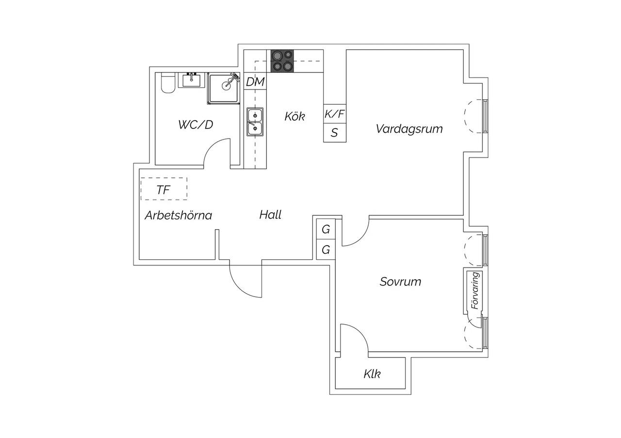 Planritning för Sandbäcksgatan 17B