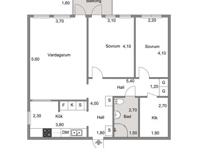 Floor plan for Bäckvägen 4