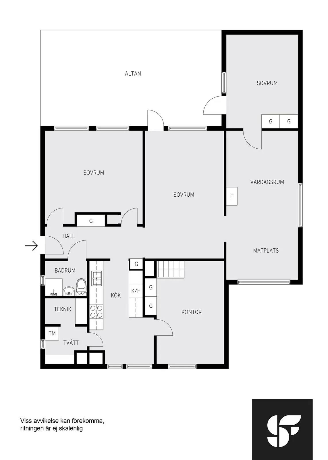 Planritning för Aspvägen 36