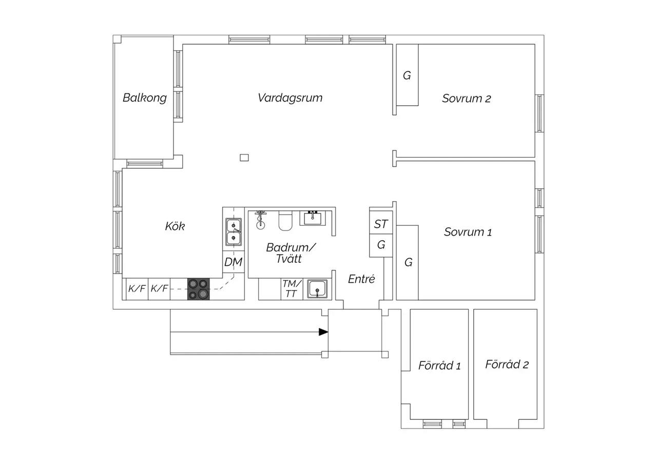 Floor plan for Gränsvägen 18A