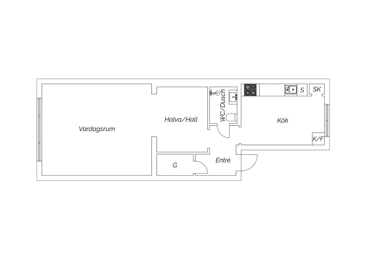 Floor plan for Lönngatan 40F