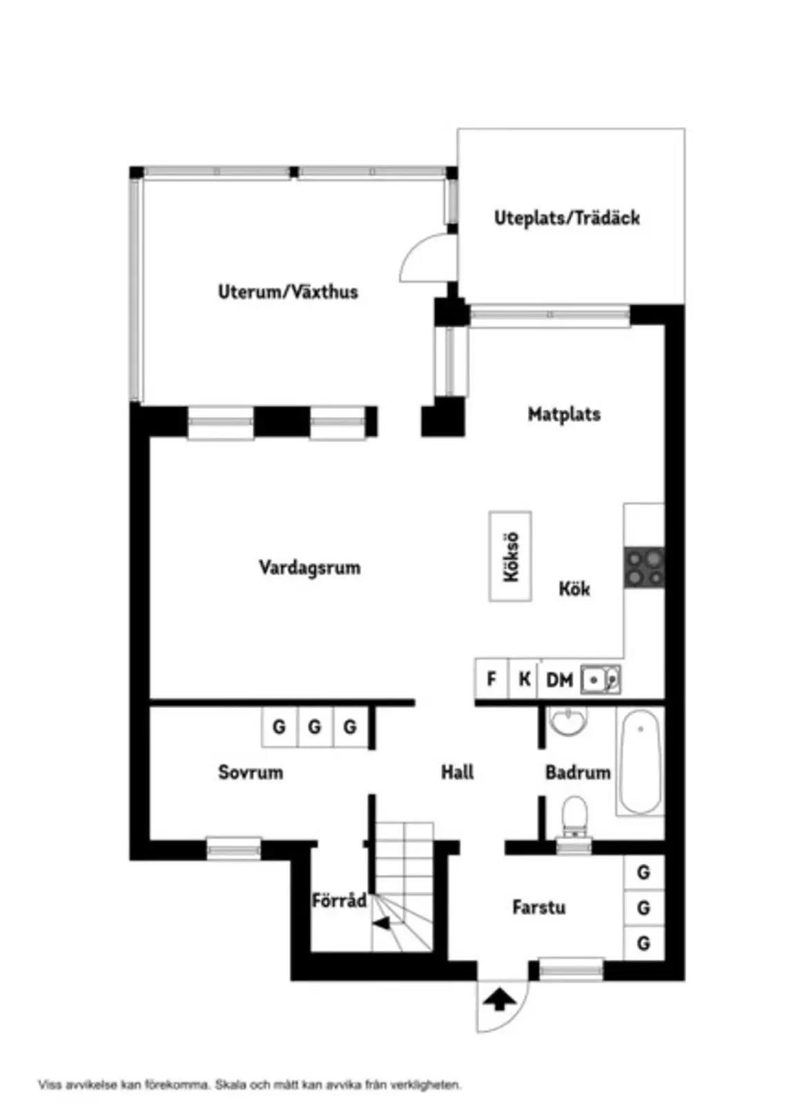 Planritning för Tuggelitevägen 5B