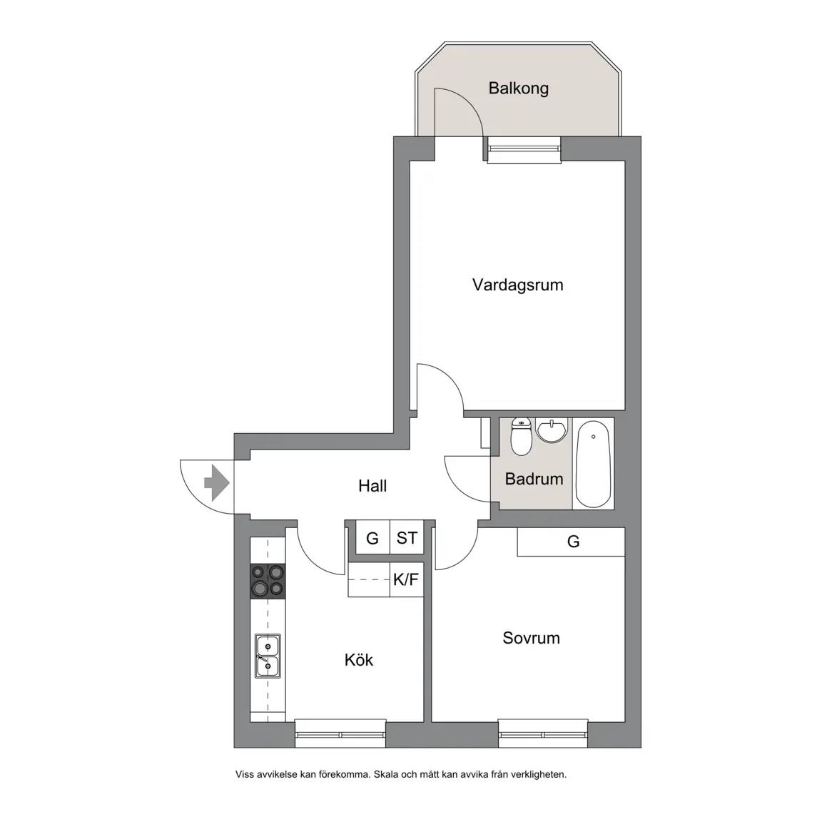 Planritning för BOMANSGATAN 26B