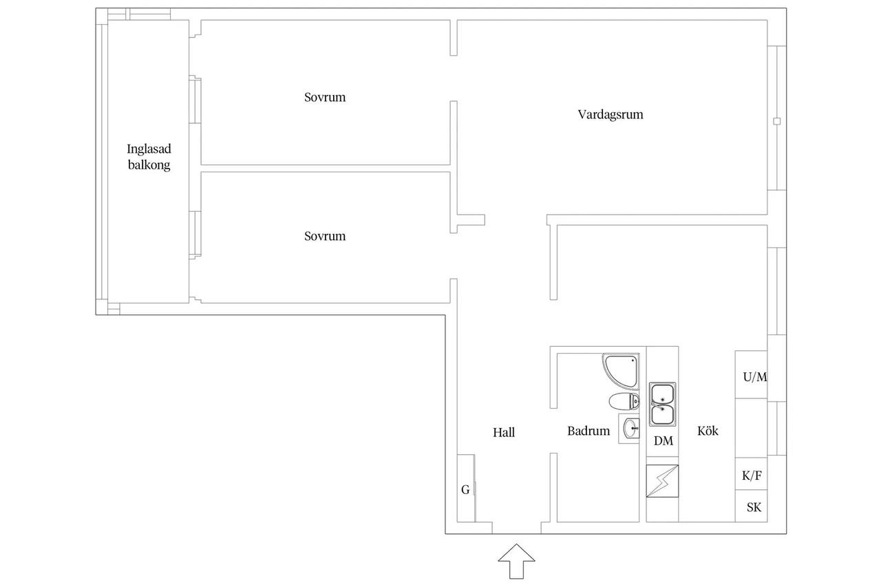 Floor plan for Balladgatan 33