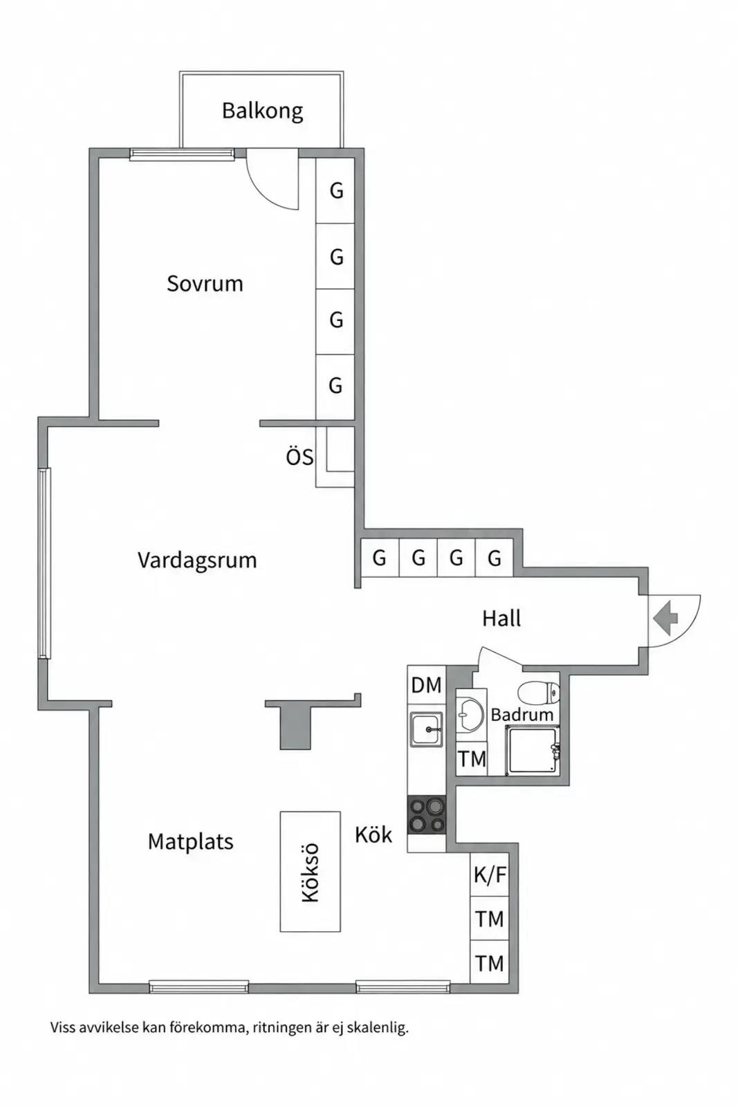 Planritning för Luthagsesplanaden 9A