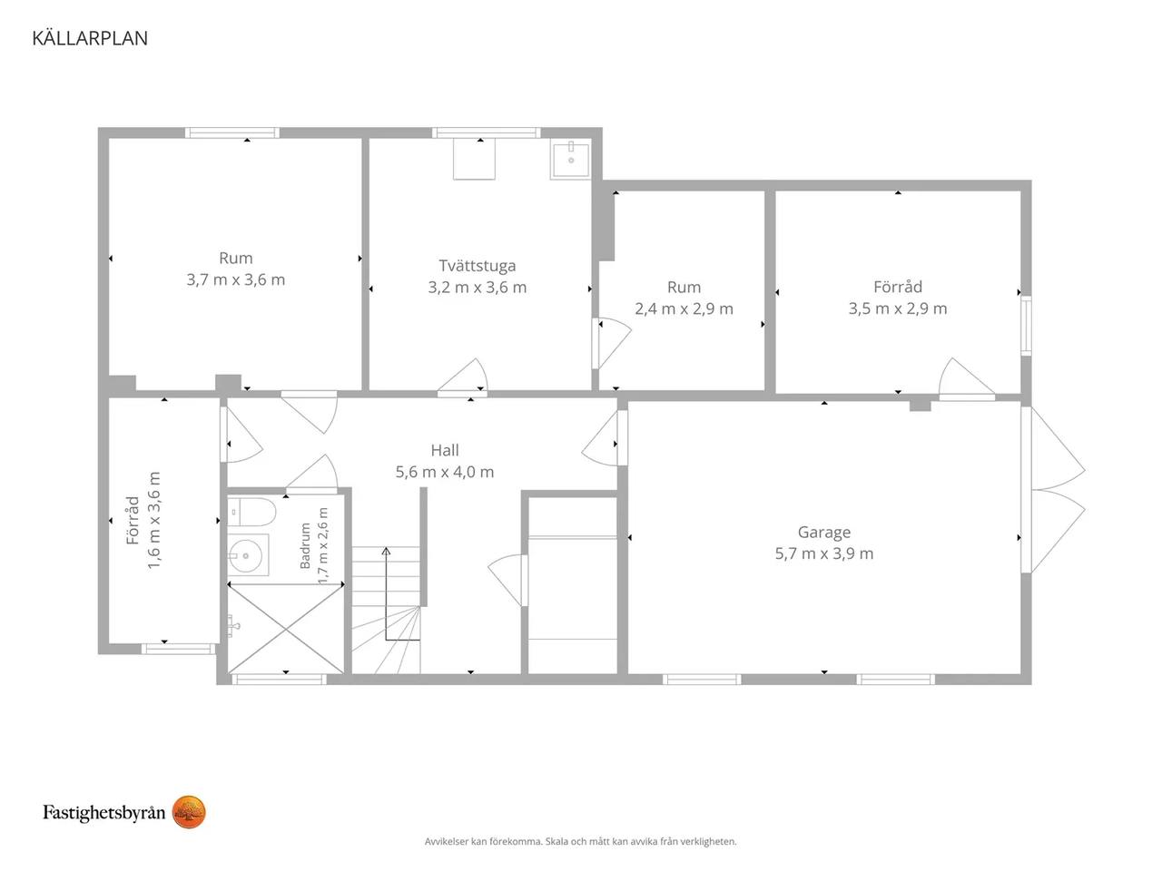Floor plan for Vitsippsvägen 5