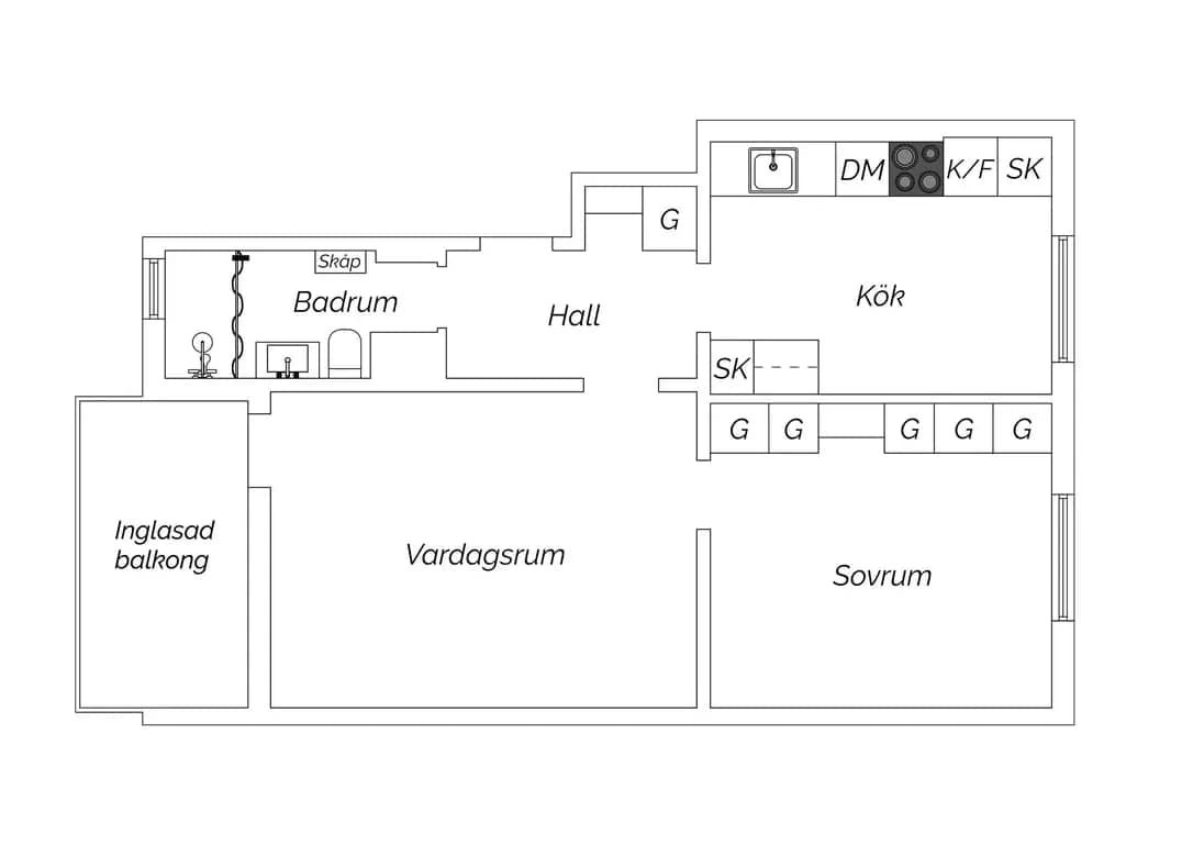 Floor plan for Basungatan 25, vån 7/8