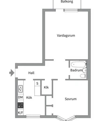 Planritning för Hällbygatan 32D