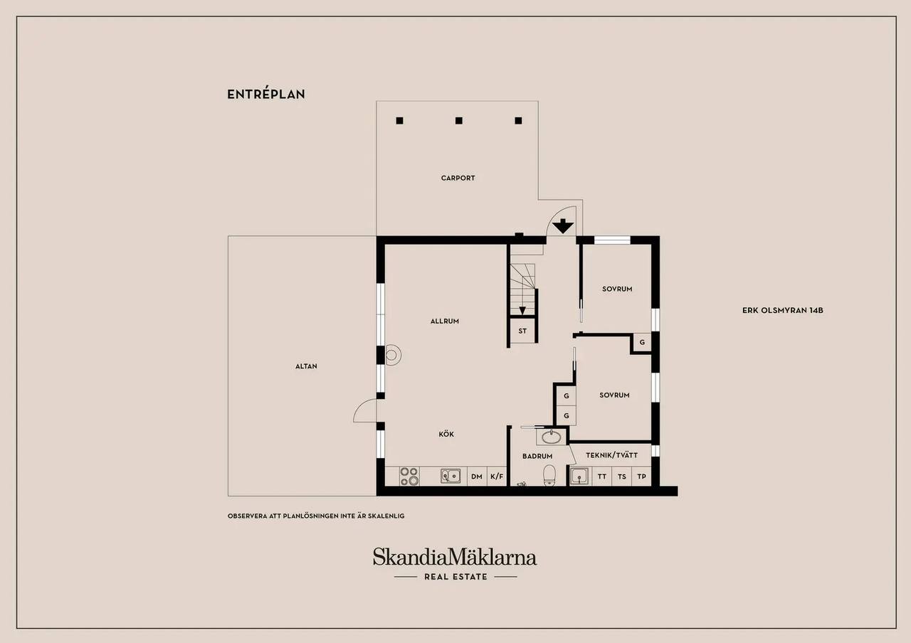Floor plan for Erk Olsmyran 14B
