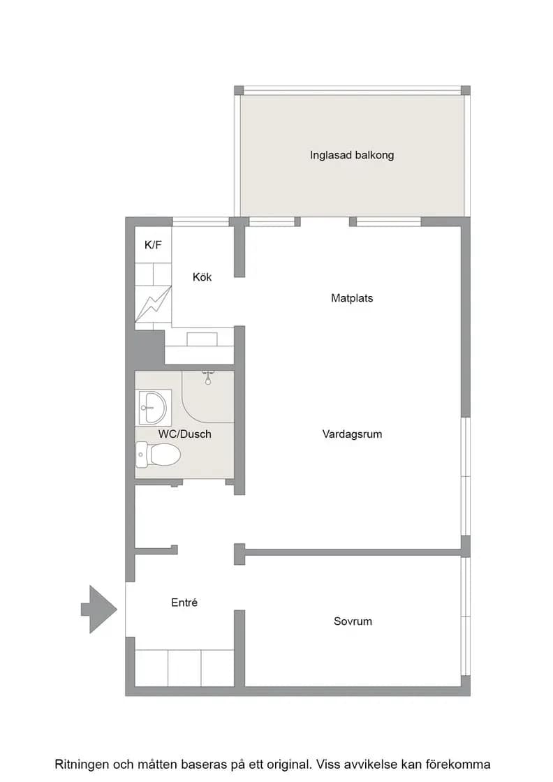 Planritning för Norra Slottsgatan 24 A
