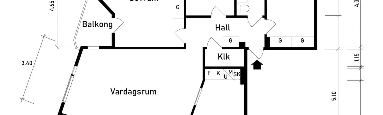 Floor plan for Regnvädersgatan 24