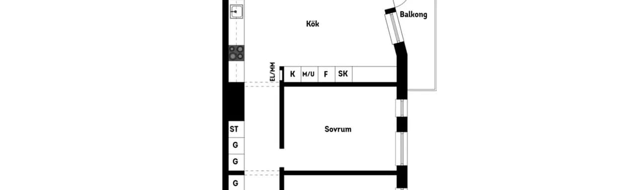Planritning för Anna Koskulls gata 3E