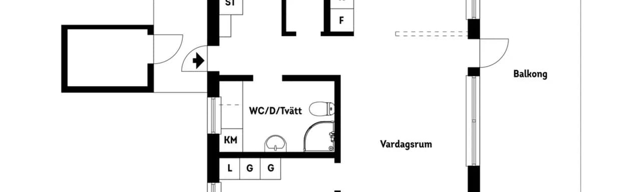 Floor plan for Björksätravägen 9B