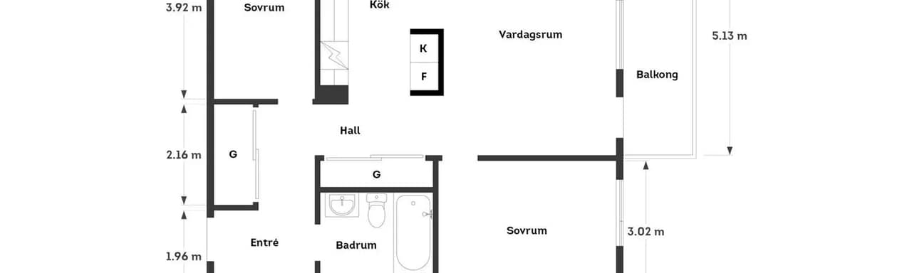 Floor plan for Långströmsgatan 26