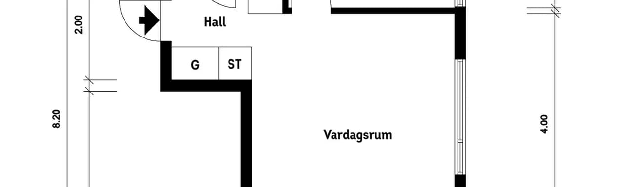 Planritning för Övre Hallegatan 52