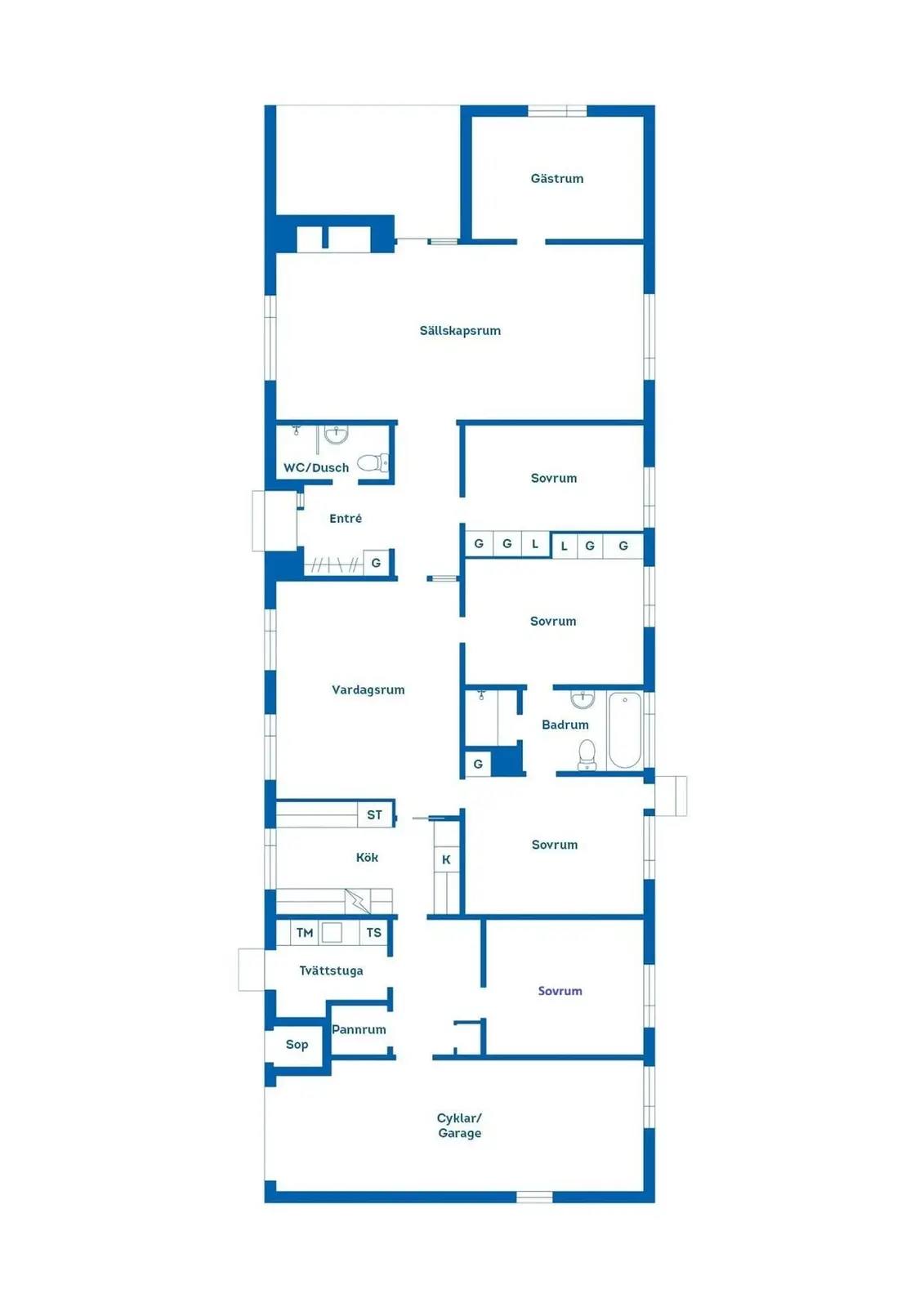 Floor plan for Hammarvägen 28