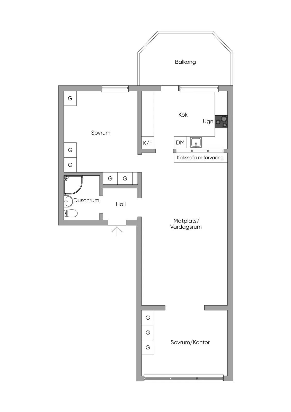 Floor plan for Forshagagatan 11