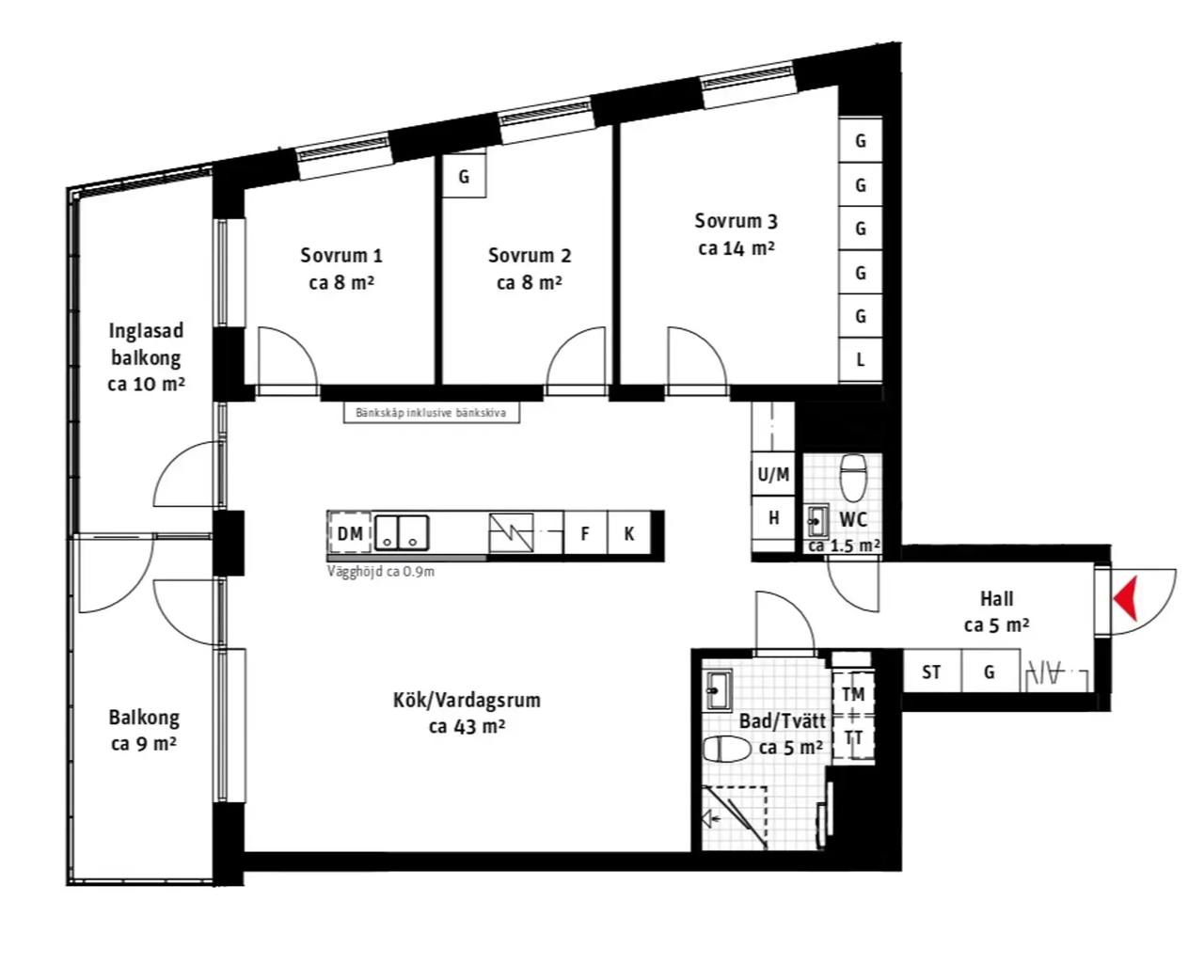 Planritning för Triangelgatan 6