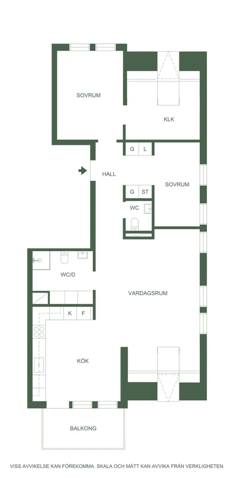 Planritning för Vikingavägen 17E