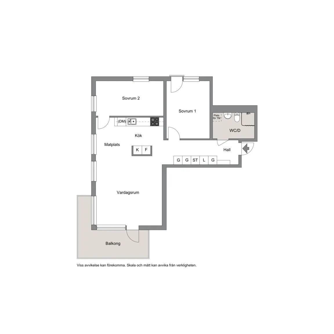 Floor plan for Långgatan 58B