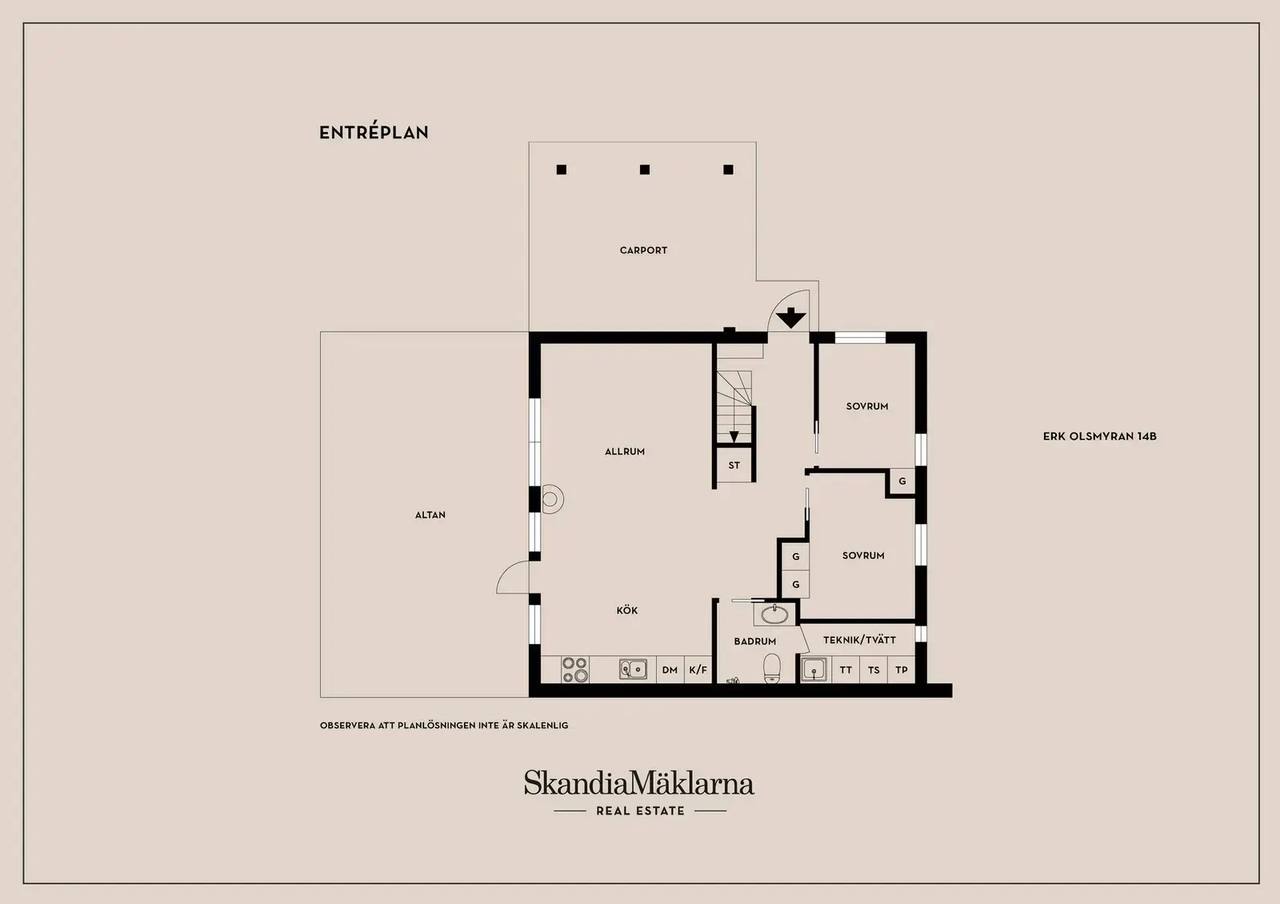 Floor plan for Erk Olsmyran 14B