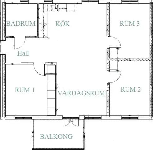 Planritning för Svartviksbacken 1D