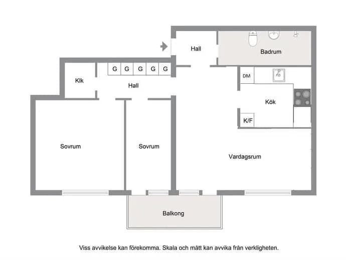 Floor plan for Fredsgatan 11