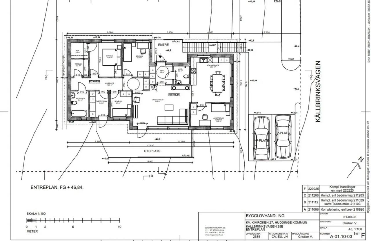 Planritning för Källbrinksvägen 29B