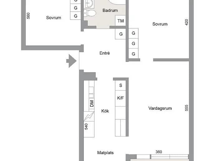 Floor plan for Mårbackagatan 18