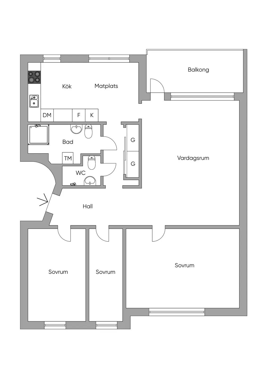 Planritning för Sleipnervägen 95