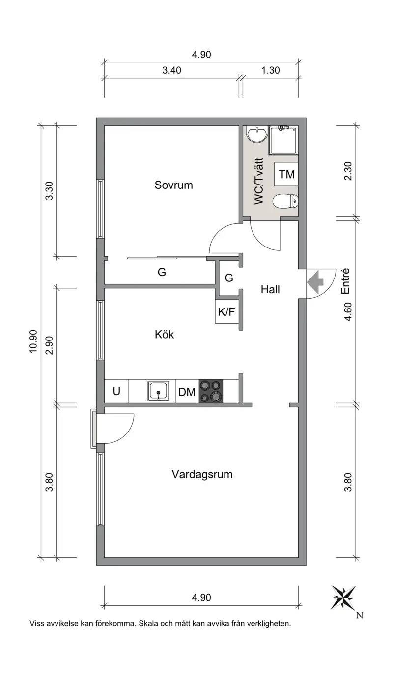 Planritning för Skansgatan 9 C