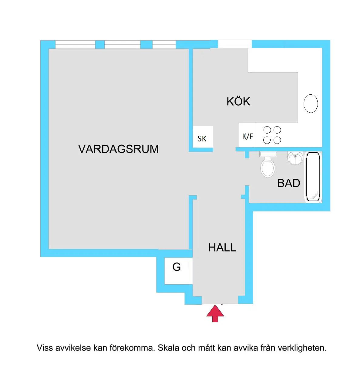 Planritning för Gunnilbogatan 20A