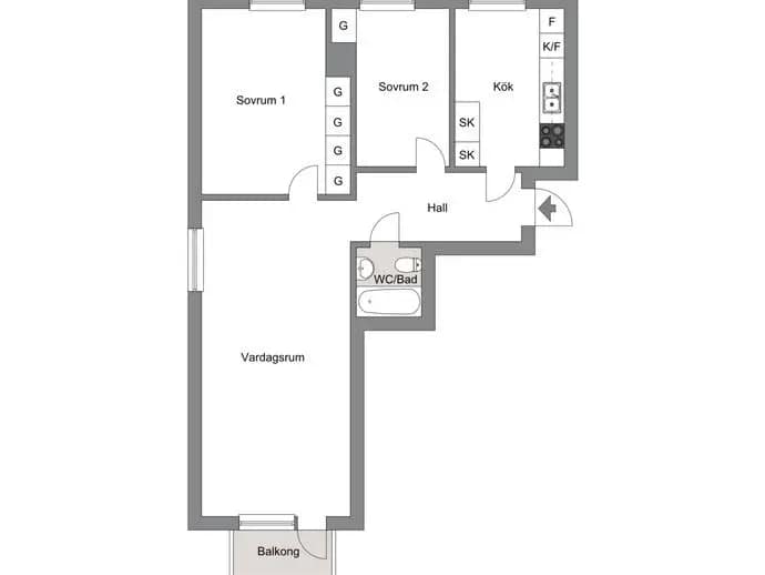 Planritning för Alingsåsvägen 6