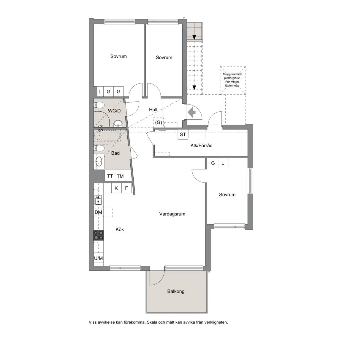 Floor plan for ÄLVKULLEVÄGEN 3B