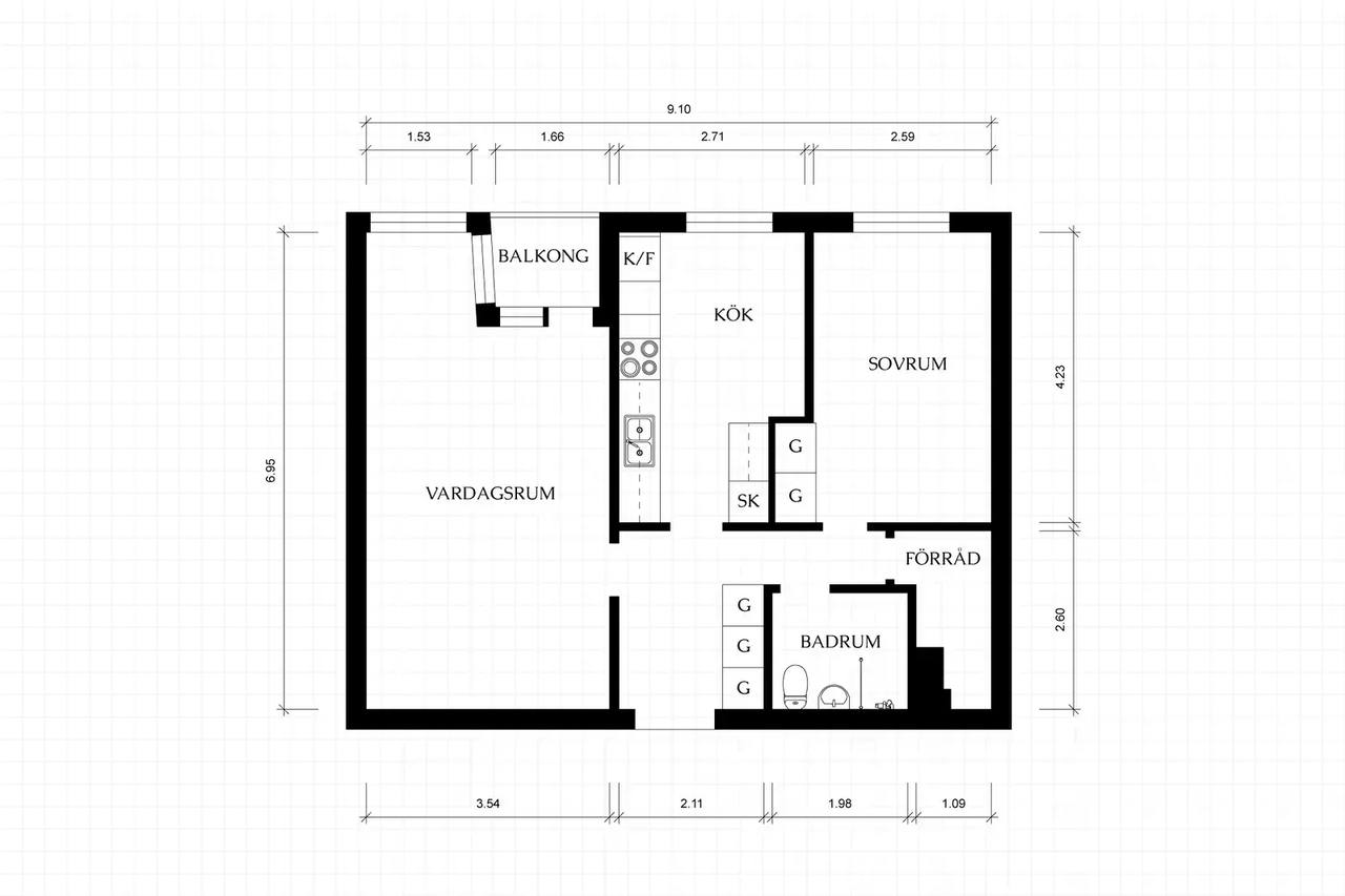 Floor plan for Eskadervägen 40