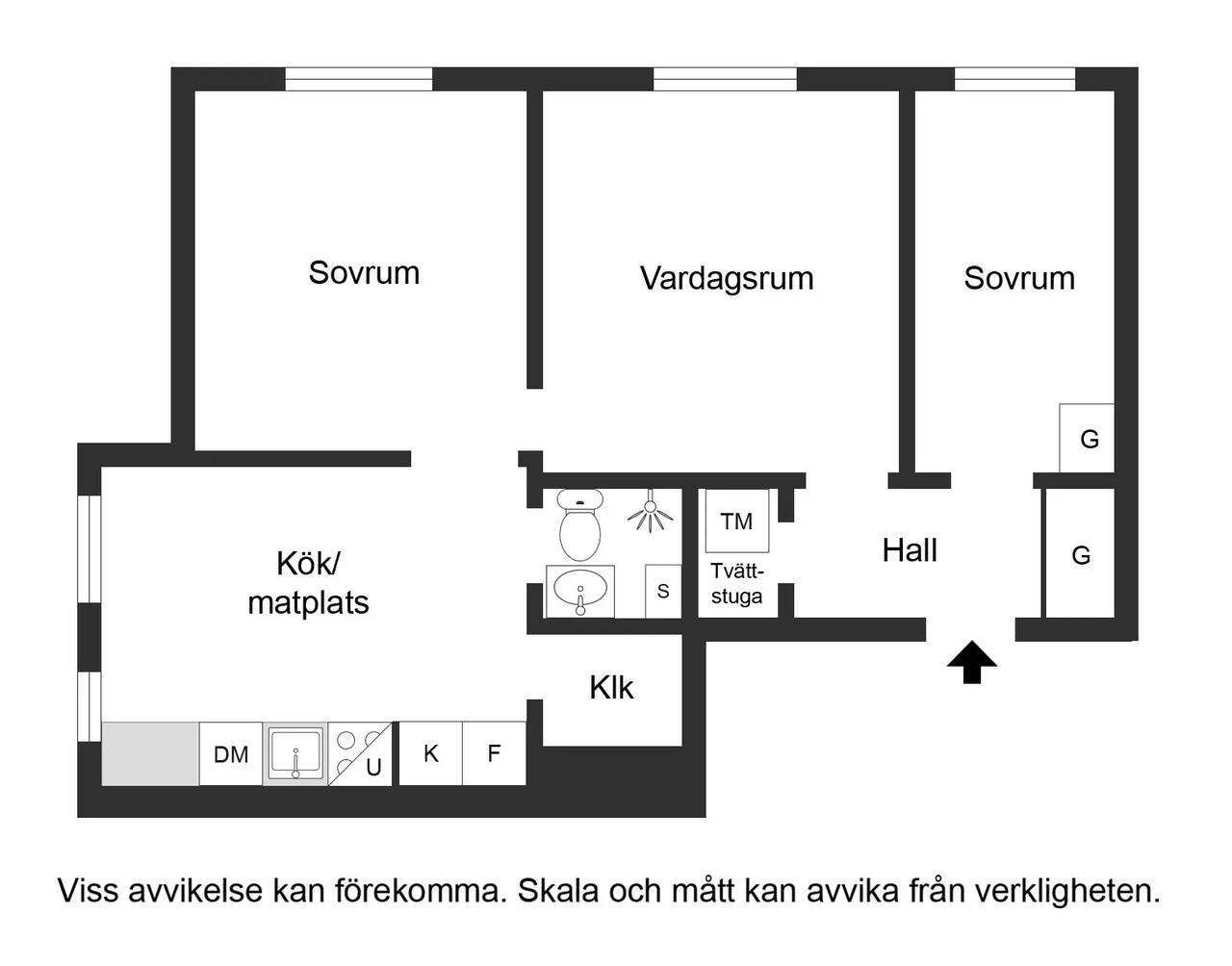 Floor plan for Apelgatan 28b