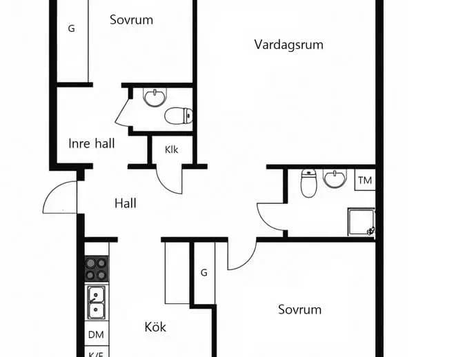 Floor plan for Hagavägen 12B