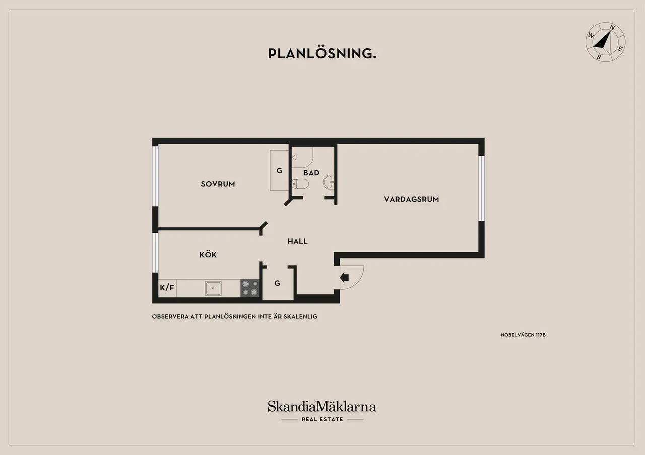 Floor plan for Nobelvägen 117b