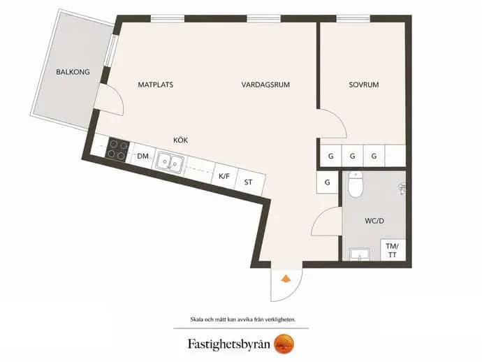 Planritning för Härnevi skolväg 9B