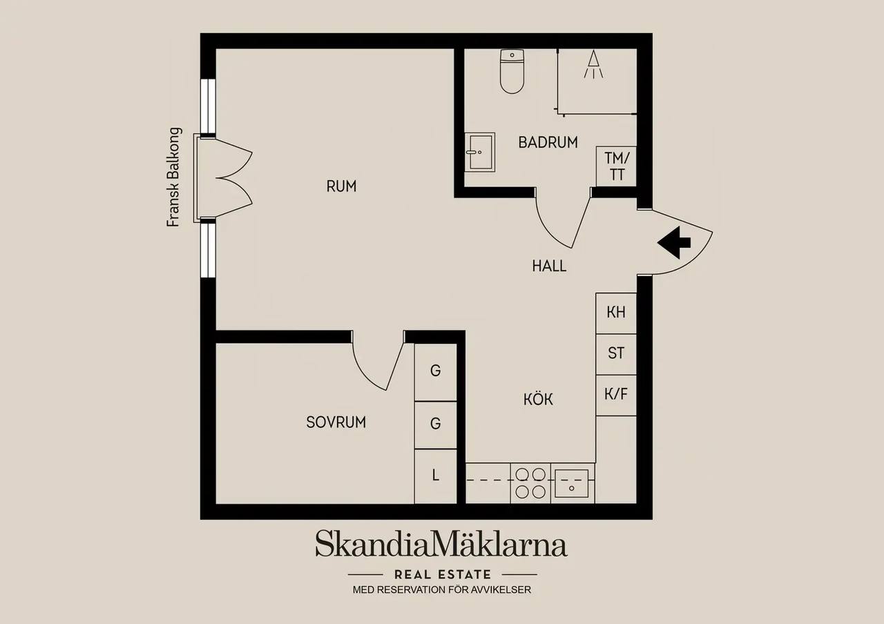 Planritning för Dag Hammarskjölds väg 15B