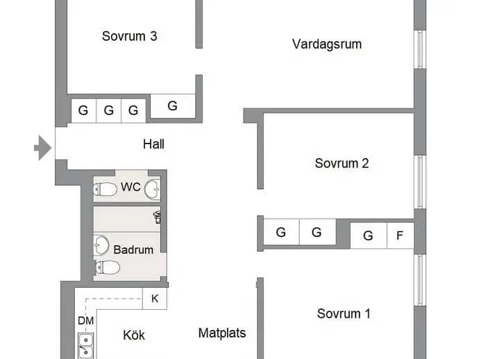 Floor plan for Astrakangatan 2