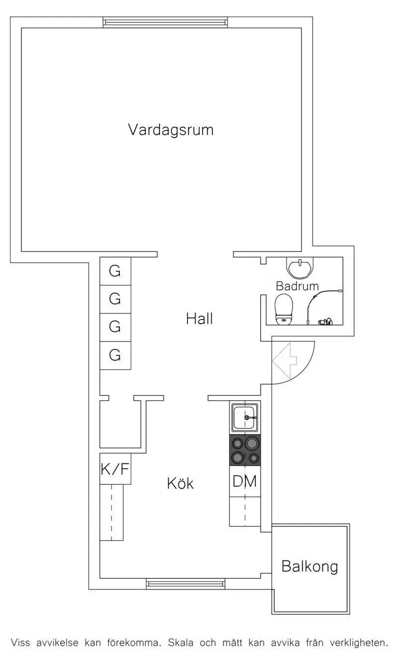 Floor plan for Erik dahlbergs gata 7B