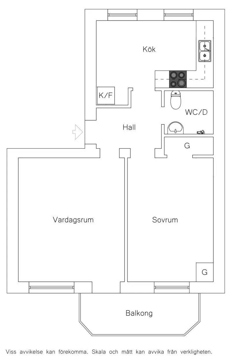 Floor plan for Handelsmansgatan 1B