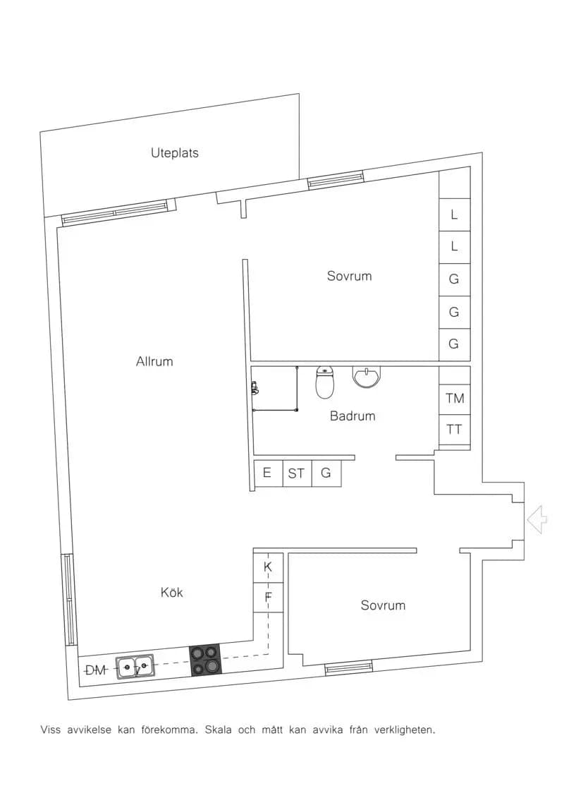 Floor plan for Vildrosgatan 39