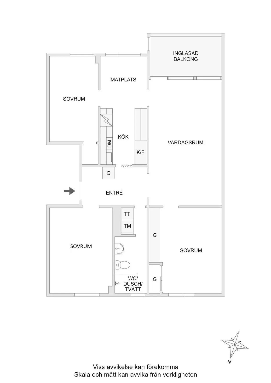 Floor plan for Kongahällagatan 45